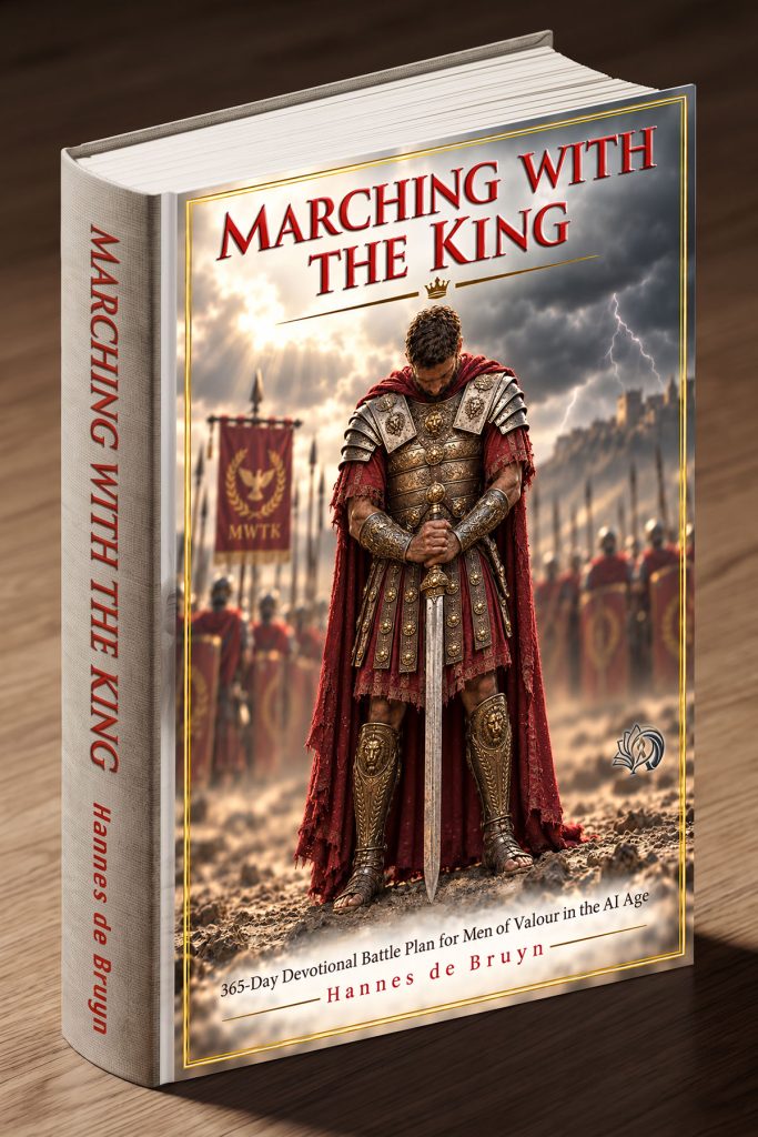 Marching with the King by Hannes de Bruyn — three-dimensional hardcover book